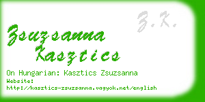 zsuzsanna kasztics business card